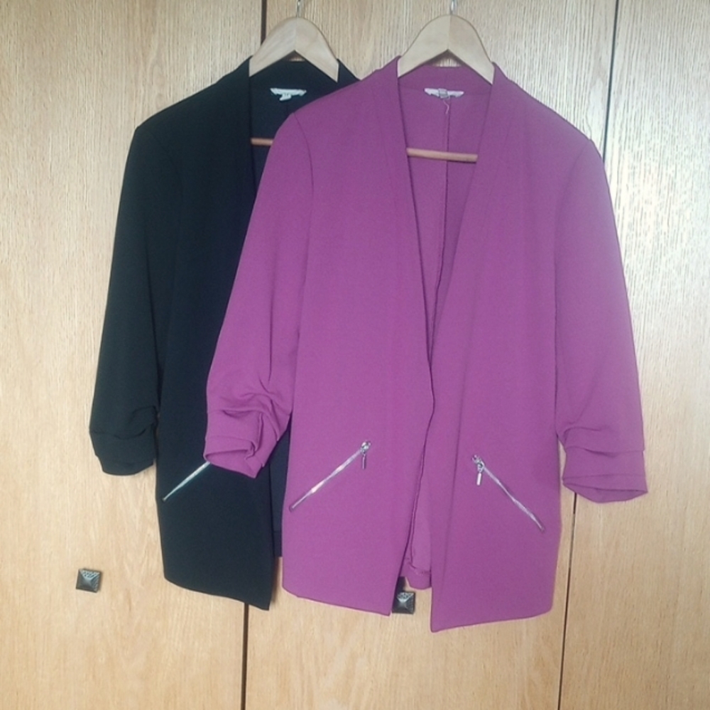 Maurices Women's Black and Magenta Blazers